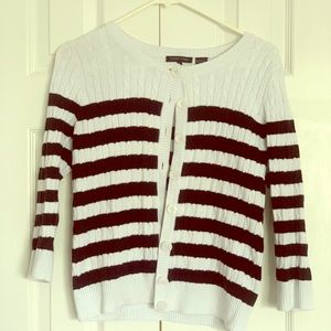 Jeanne Pierre cardigan ladies size small striped